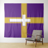 Modern | Witte kruis op | Goud en | Paars Wandkleed (In Situ (horizontaal))