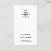 Modern Witte Logo | Aangepaste Sieraden Oorbel Visitekaartje (Achterkant)