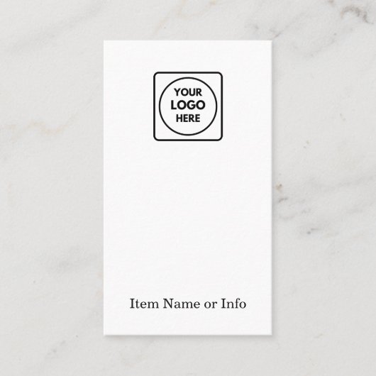 Modern Witte Logo | Aangepaste Sieraden Oorbel Visitekaartje (Voorkant)