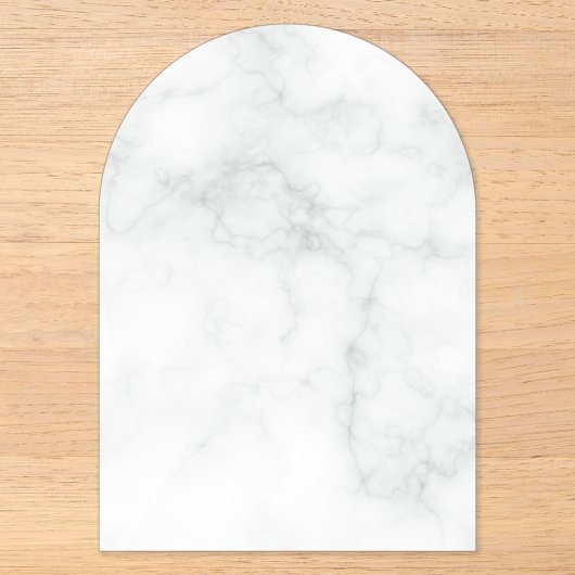 Modern Witte Marmer Acryl Uitnodigingen (Voorkant)