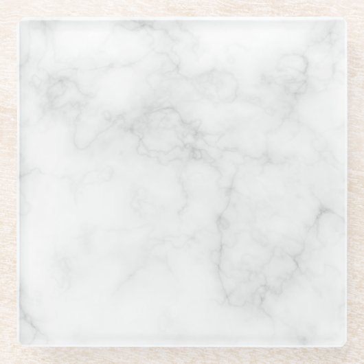 Modern Witte Marmer Glazen Onderzetter (Voorkant)