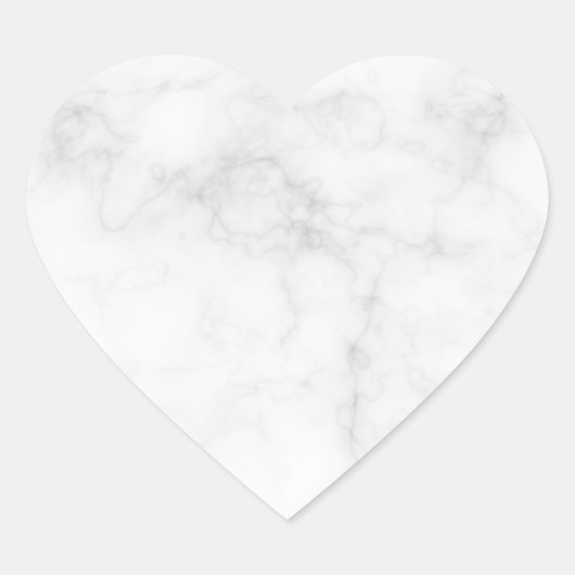 Modern Witte Marmer Hart Sticker (Voorkant)