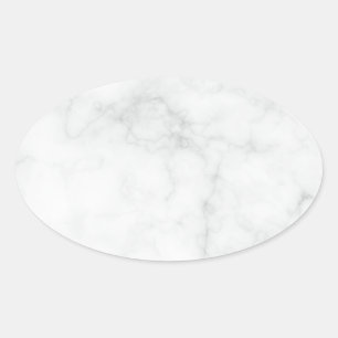 Modern Witte Marmer Ovale Sticker
