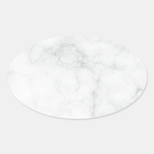 Modern Witte Marmer Ovale Sticker (Voorkant)