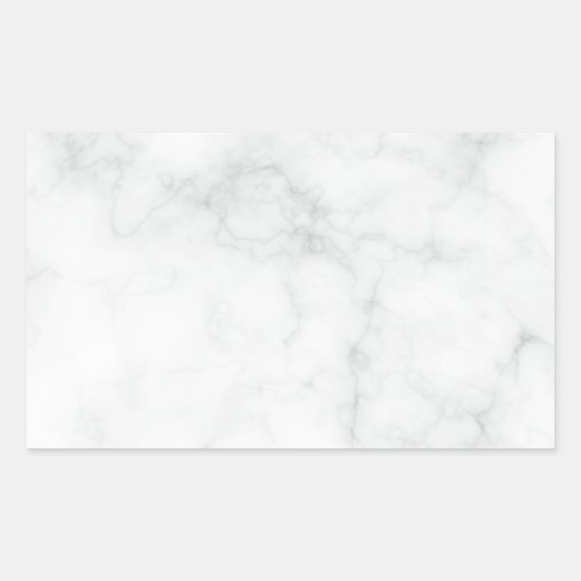 Modern Witte Marmer Rechthoekige Sticker (Voorkant)