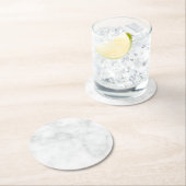 Modern Witte Marmer Ronde Kartonnen Onderzetter (Insitu)