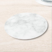 Modern Witte Marmer Ronde Kartonnen Onderzetter (Gebogen)