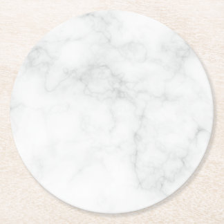 Modern Witte Marmer Ronde Kartonnen Onderzetter