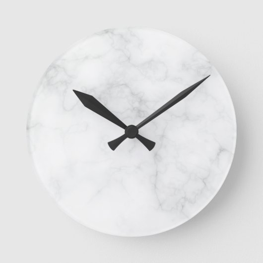 Modern Witte Marmer Ronde Klok (Voorkant)