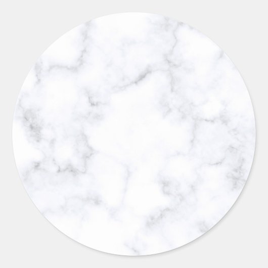 Modern Witte Marmer Ronde Sticker (Voorkant)