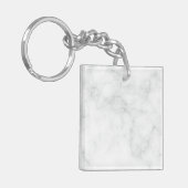 Modern Witte Marmer Sleutelhanger (Voorkant Links)
