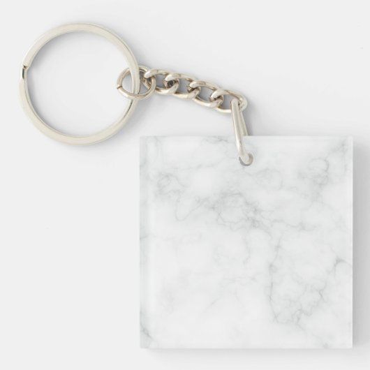 Modern Witte Marmer Sleutelhanger (Voorkant)