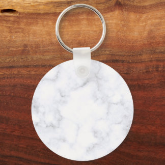 Modern Witte Marmer Sleutelhanger