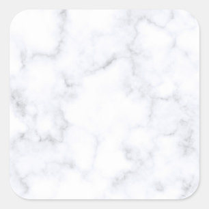 Modern Witte Marmer Vierkante Sticker