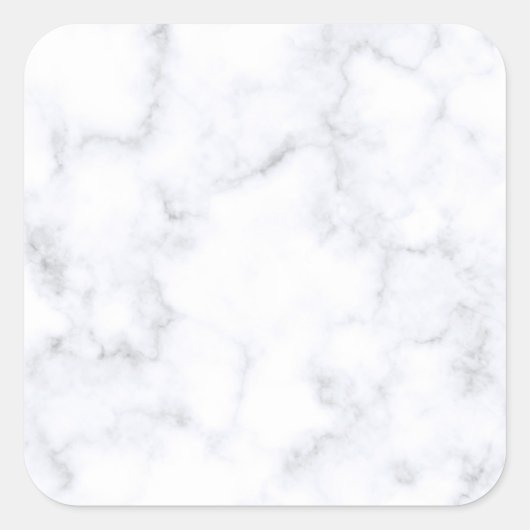 Modern Witte Marmer Vierkante Sticker (Voorkant)