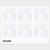 Modern Witte Marmer Vierkante Sticker (Vel)