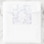 Modern Witte Marmer Vierkante Sticker (Tas)