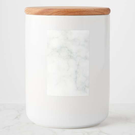 Modern Witte Marmer Voedselcontainer Etiket (Voorkant)
