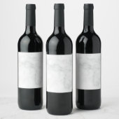 Modern Witte Marmer Wijn Etiket (Flessen)