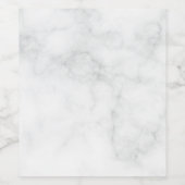 Modern Witte Marmer Wijn Etiket (Enkel label)