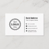 Modern Witte Minimalistisch Logo Professioneel Visitekaartje (Voorkant)