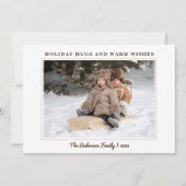 Modern Witte Minimalistische Foto Kerstmis Feestdagenkaart (Voorkant)