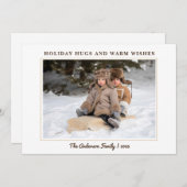 Modern Witte Minimalistische Foto Kerstmis Feestdagenkaart (Voorkant / Achterkant)