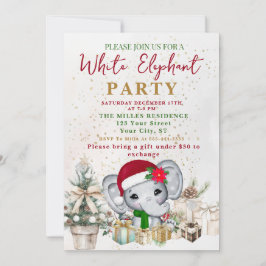 Modern Witte Olifant Cadeau Uitwisseling Feest Kaart