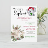 Modern Witte Olifant Kinder Kerstfeest Kaart (Staand voorkant)