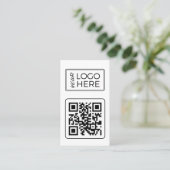 Modern Witte QR-code Social Media Logo Visitekaartje (Staand voorkant)
