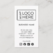 Modern Witte QR-code Social Media Logo Visitekaartje (Achterkant)