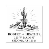 Modern Woestijnbruiloft Persoonlijk retouradres Zelfinktende Stempel (Design)