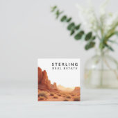 Modern woestijnlandschap onroerend goed vierkante visitekaartje (Staand voorkant)