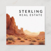 Modern woestijnlandschap onroerend goed vierkante visitekaartje (Voorkant)