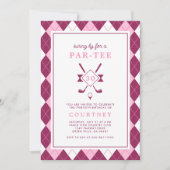 Modern Women's 30th Birthday Argyle Pink Golf Kaart (Voorkant)