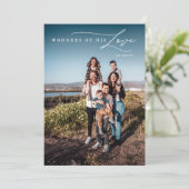 Modern Wonders of His Love Religious Christmas Feestdagenkaart (Staand voorkant)