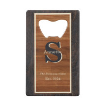 Modern Wood 2Tone Monogram Square