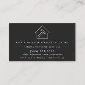 Modern Wood Black Silver Handyman Construction Visitekaartje (Voorkant)