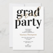 Modern Wood Brown Calligraphy Graduation Party Kaart (Voorkant)