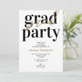 Modern Wood Brown Calligraphy Graduation Party Kaart (Staand voorkant)