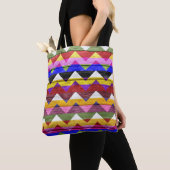 Modern Wood Colorful Chevron Pattern #10 Tote Bag (Dichtbij)