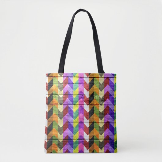 Modern Wood Colorful Chevron Pattern #31 Tote Bag (Voorkant)