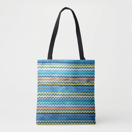 Modern Wood Colorful Chevron Pattern #6 Tote Bag (Voorkant)