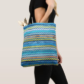 Modern Wood Colorful Chevron Pattern #6 Tote Bag (Dichtbij)
