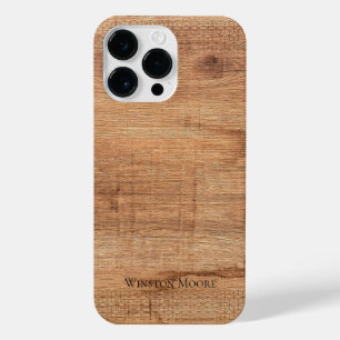 Modern Wood Geometric Pattern iPhone Case iPhone 14 Pro Max Hoesje