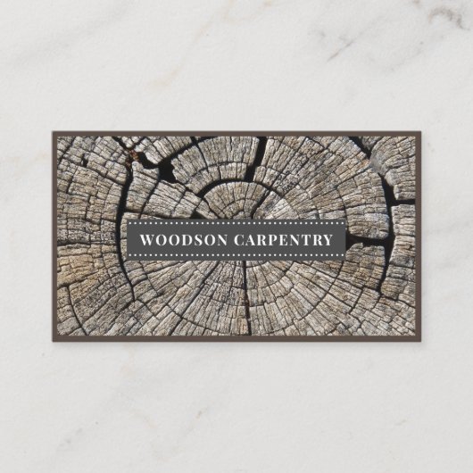 Modern Wood Grain Carpenter Woodwerker Business Ca Visitekaartje (Voorkant)