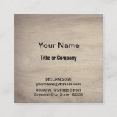 Modern Wood Grain QR Code Vierkant Visitekaartje Afsprakenkaartje (Voorkant)