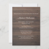 Modern Wood Grain Rustic Photo Afstuderen Kaart (Achterkant)