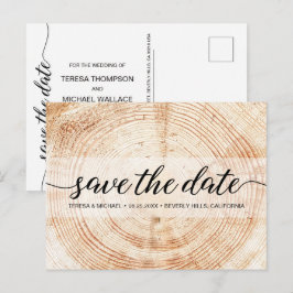 Modern Wood Grain Rustic Wedding Custom Briefkaart