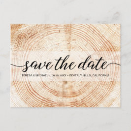 Modern Wood Grain Rustic Wedding Custom Briefkaart